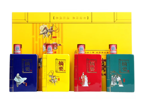 南阳摘要酒回收摘要四大名著礼盒装53度200ml*4瓶贵州金沙回沙酒